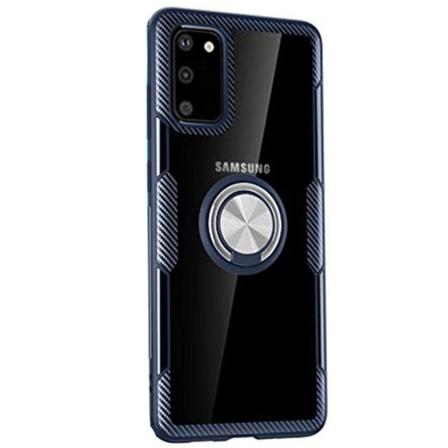 Samsung Galaxy S20 - Skal med Ringhållare Marinblå/Silver