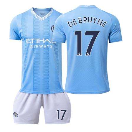 Manchester City hjemmefodboldtrøje 2023-24 nr. 9 Haaland 10 Grealish 17 De Bruyne første udgave Home No. 17 XXL