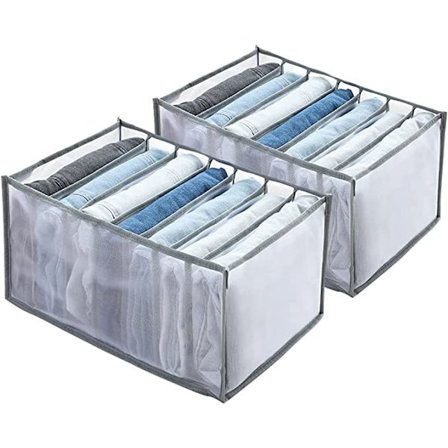 2 stk oppbevaringsboks for jeans skuff arrangør klær arrangør Su