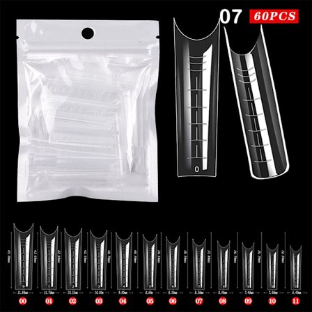 60 Stk ABS Forlængelse Nail Forms For UV Gel Polish False Nail Art