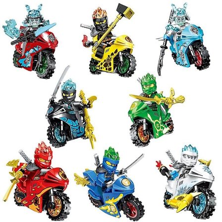Ninja Series Motorcykel Racing 8 Modeller 1 Set Barns Monterade Byggstenar B