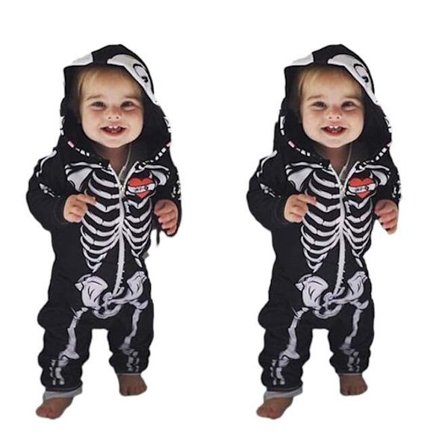 Halloween-skalle Långärmad Bodysuit