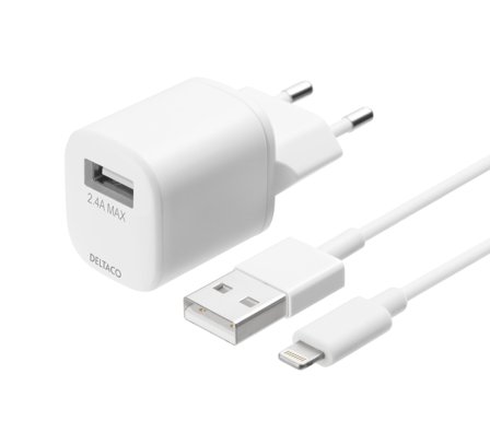 Deltaco USB-AC181 strømadapter - USB - 12 watt