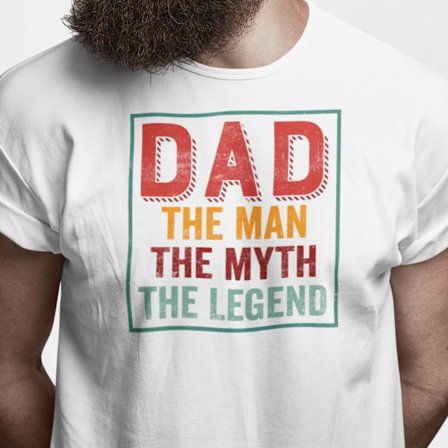 Vit pappa t-shirt . Man Myth Legend Dad
