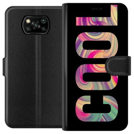 Yhteensopiva Lompakkokotelo Xiaomi Xiaomi Poco X3 NFC Nykytaiteellinen typografia taiteilu sanaa LOVE nestemäisissä sateenkaariväreissä mustaa tau