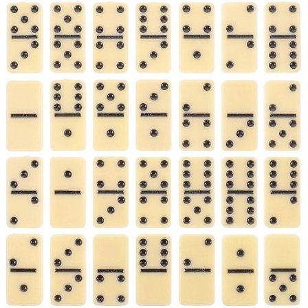 1 sæt dominoer, domino blok, domino brætspil til voksne, fest, sammenkomst