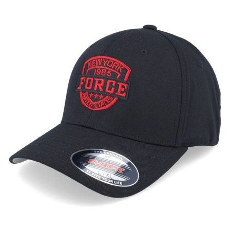 Iconic - Svart flexfit Keps - Ny Red Force Black Flexfit @ Hatstore