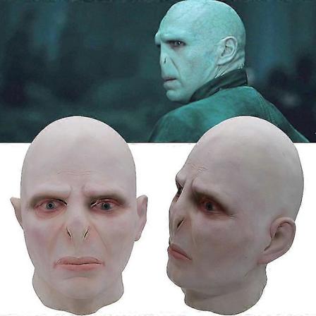 Harry Potter Lord Voldemort Cosplay Latex Hovedmaske Halloween Horror Skaldet Rekvisit Ansigtsdækning Hovedbeklædning Karneval Fest Fandango Kostume 