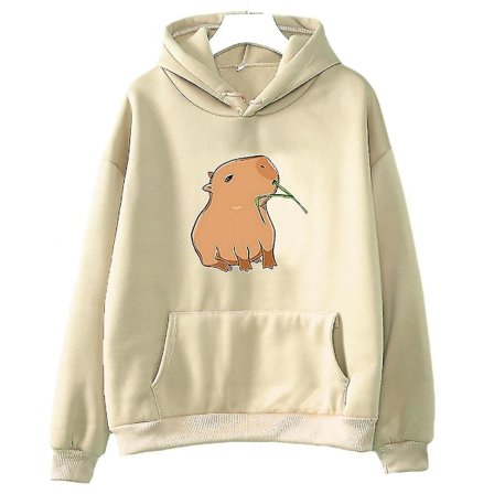 Funny Capybara Print Hoodie Women/men Kawaii Cartoon Tops Sweatshirt For Girls Unisex Fashion Harajuku Graphic Hooded Pullovers-G .i khaki