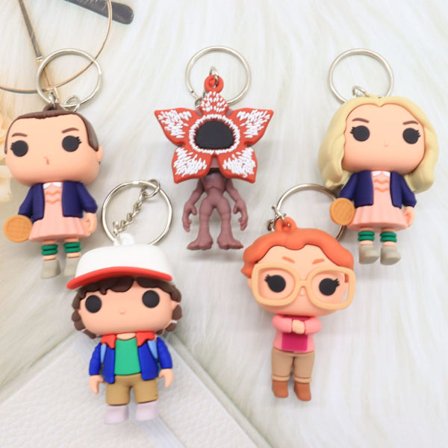 5 stk. mærkelige ting dukke tegneserie vedhæng i samme stil