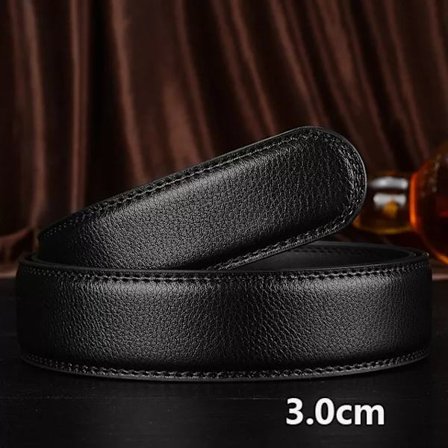 3,0 cm 3,5 cm Bredt Bälte i Koläder utan Spänne, Automatisk Bälteskropp utan Spänne, Bälten Herrar Bra Kvalitet Herrbälten