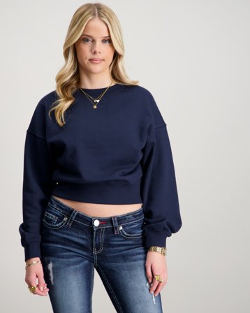 Gina Tricot Young Y cropped sweater Bleu Pulls Fille - Kids Brand Store