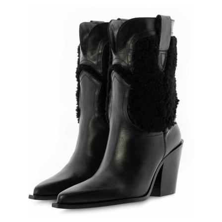 Toral Helga Western Boot With FUR , Zwart , Dames , Maat: 38 EU Cowboylaarzen