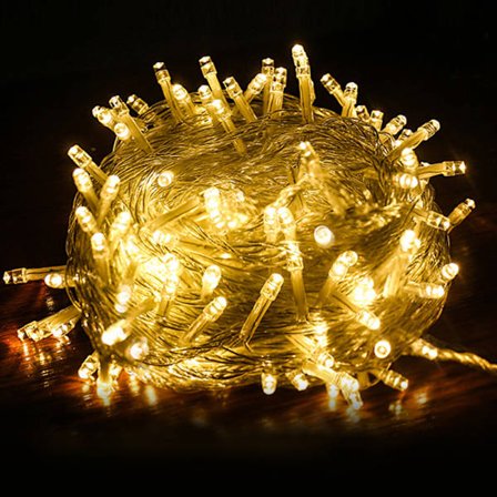 20M 200 LED Lyslenke, LED Lyslenke med Fjernkontroll, Strømdrevet, Vanntett Innendørs/Utendørs, Ideell for Julebelysning