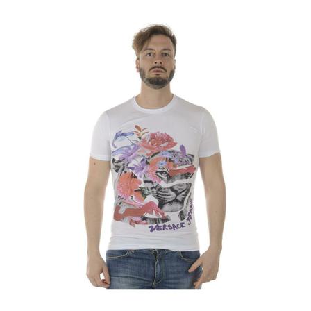 Versace Jeans Couture T-shirt , Wit , Heren , Maat: XL