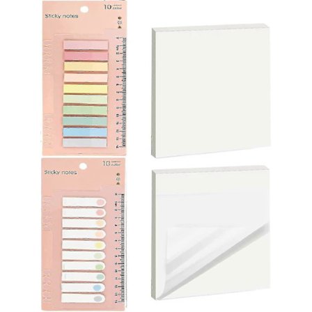 500 stk. gjennomsiktige klebrige faner, klare bokfaner med gjennomsiktige klebrige notatfaner, skrivbare og flyttbare fil-selvklebende notater for 