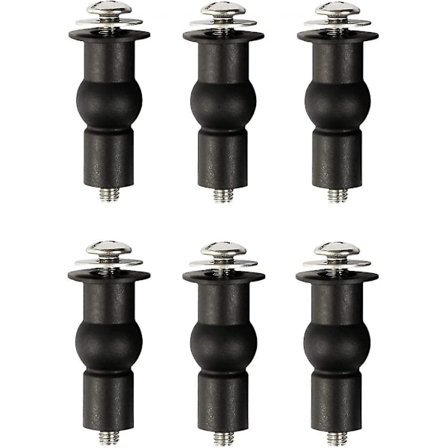 Toiletsædeskruer, gummi-ekspansionsbolte, 6 stk. (m