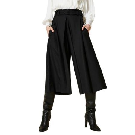 Twinset Wide Byxor svart, Dam Byxor, Dam, Storlek: L