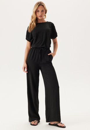 VILA Vijosa Hw Wide Pants - Noos Black Beauty Klær
