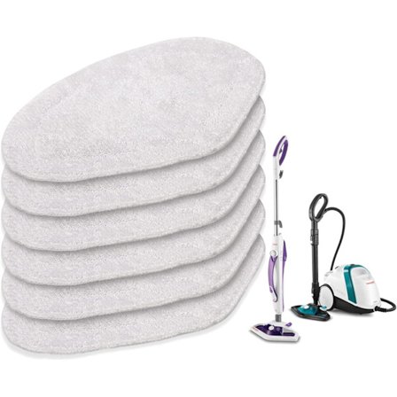 Genanvendelige mikrofiber udskiftningsklude, der er kompatible med POLTI Vaporetto damprenser, vaskbare (pakke med 6).