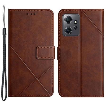 SKALO Xiaomi Redmi Note 12 4G Embossed Plånboksfodral i PU-Läder Brun