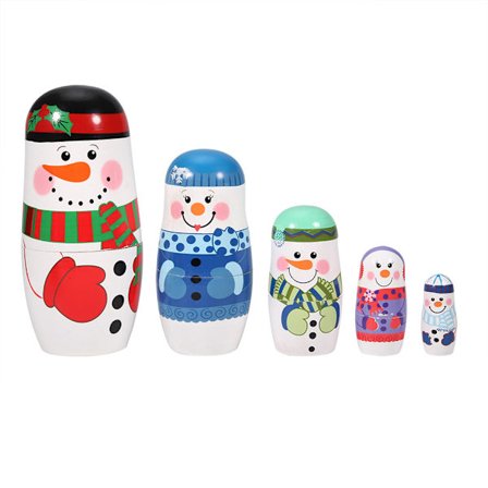 Håndlagde Nesting Dolls for Barn Secret Santa Gave, Secret Santa Gave Pedagogisk Verdi i Festlig Trelekesett, Forbedrer Læring Gjennom