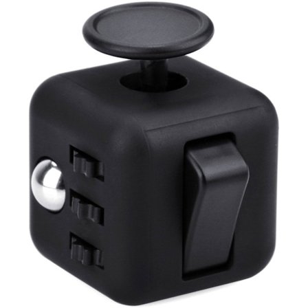 Fidget Cube Leker 6 Sider Håndleketøy Hverdags Fikle Kuber Hjelper med å Lindre Stress, Angst, ADHD, Autisme for Voksne Helt Svart