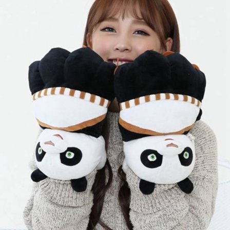 Handsker furry realistiske tegneserie dyr panda handsker tykke