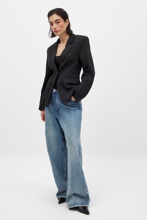 NA-KD Figursydd blazer - Figursydd kavaj - Svart - EU 40