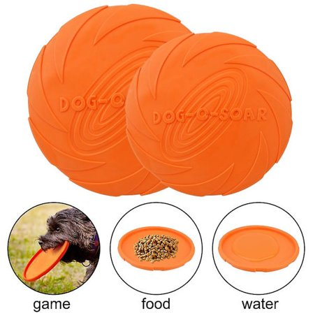 Hundtuggleksaker Hundflygande Diskar Mjuk Gummi Tålig Mot Tuggande Hund