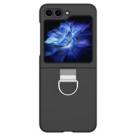 Til Samsung Galaxy Z Flip6 5G Hard PC Etui Metal Ring Holder Anti-Slip Skin-Touch Telefon Cover