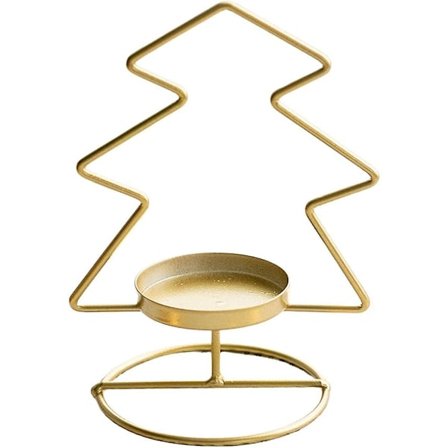 Julmetall Ljusstake, Smidesjärn Ljusstake Geometrisk Elegant Teeljusstake, Jul