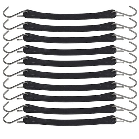 10 st Lastbilsfästningsrep 10 tum Tunga Motorcykel Trailer Tow Rope Bungee Cord Tarp Remmar med krok