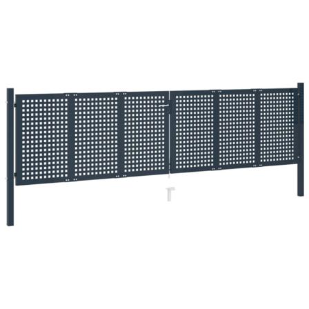 Vidaxl Trädgårdsgrind Antracit 404x125 Cm Stål Antracit