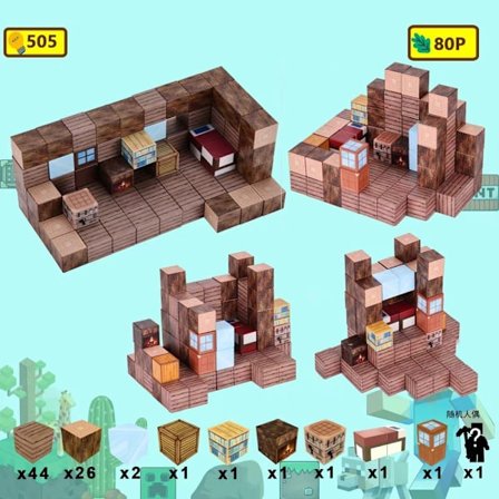 505-Træhus, Nyt Mit Magnetiske Verden Magnetiske Byggeklodser Sæt