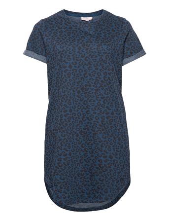 Carkaylee Ss Blk Dress Aop Jrs Blue ONLY Carmakoma