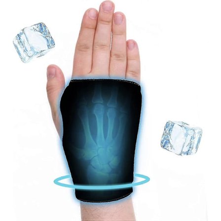 Isbandasje for håndledd, myk gel-ispose for varm og kald kompressterapi passer de fleste menn, smertelindring for karpaltunnelsyndrom, artritt, 