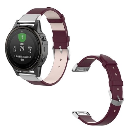 Garmin Fenix 6S / Fenix 5S läderarmband med snabb passform - Lila
