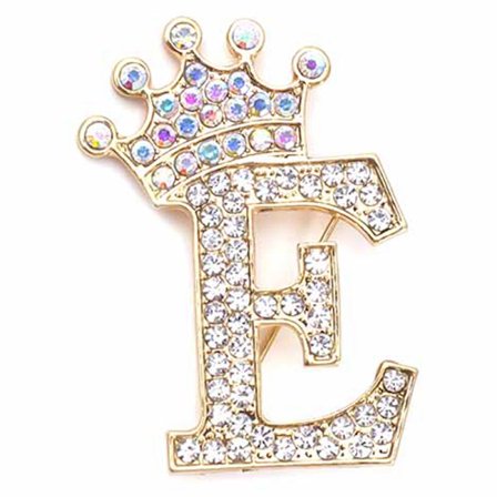Fashion Crown 26 forbokstaver A til Å Crystal Rhinestone Broo