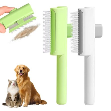 2-pack Pälsborste / Katt- & Hundborste – Självrengörande Hårborttagningskam för Korta & Långa Hår_OF