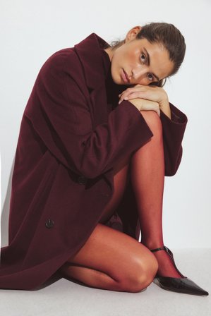 NA-KD Collants transparents 20 deniers - Chaussettes - Bordeaux - M / L