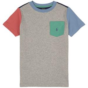 Kids - Ralph Lauren Andover Heather Multi Color-blocked Branded T-Shirt 6 Years - Tops - 6 years - Grey