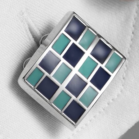 Blaue & Aquamarinfarbene Überziehknöpfe for Men