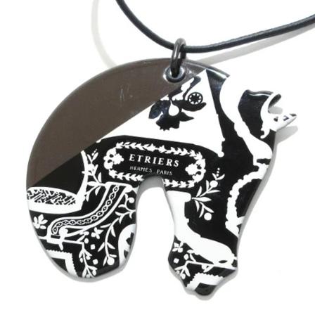 Hermès Vintage, Pre-owned Metal necklaces Wit, Dames, Maat:ONE Size,leer
