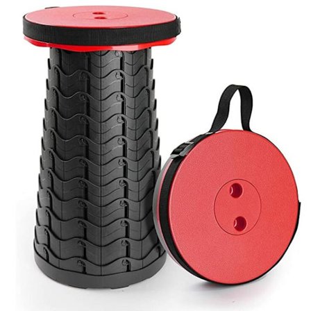 Rød bærbar camping sammenleggbar krakk bærbar sammenleggbar sammenleggbar krakk med høyde for utendørs matlaging fotturer fiske hage BBQ