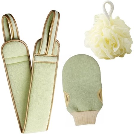 1 Set Selänvetopyyhe Vartalonkuorintapyyhe Kylpysetti Selän hierontapyyhe Kylpykuorinta