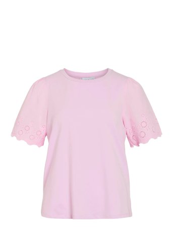 Vila Viceliana O-Neck S/S Top - Pink - XS