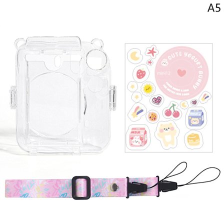 1Set för Instax Mini 12 Transparent kameraväska Travel Shoulder