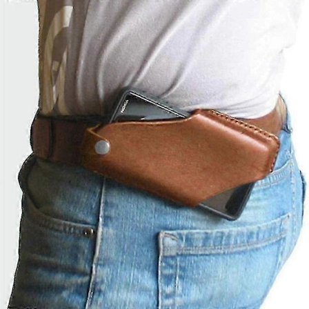 Læder Mobiltelefon Hylster Retro Skede Med Bæltestropper Mobiltelefon Bælte Cover Til Mænd