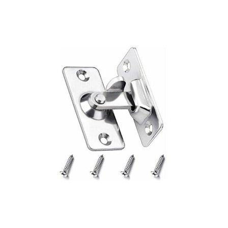 Snow-90 Graders Vinkelbolt Sikkerhedslås Skydebolt Rustfrit Stål Med Skruer Til Hjem Soveværelse Have Badeværelse Sølv